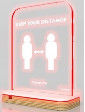22*32cm Li Battery Acrylic Board Distance Keeping Sign