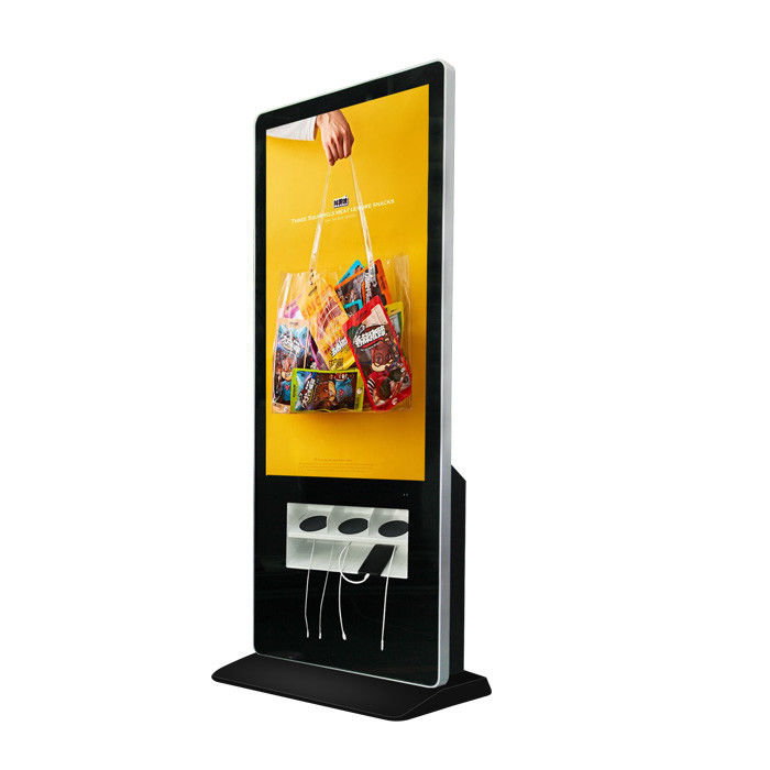 LG 55 Inch Standing LCD Advertising Display With Wire And Wireless Charging Station USB Interface