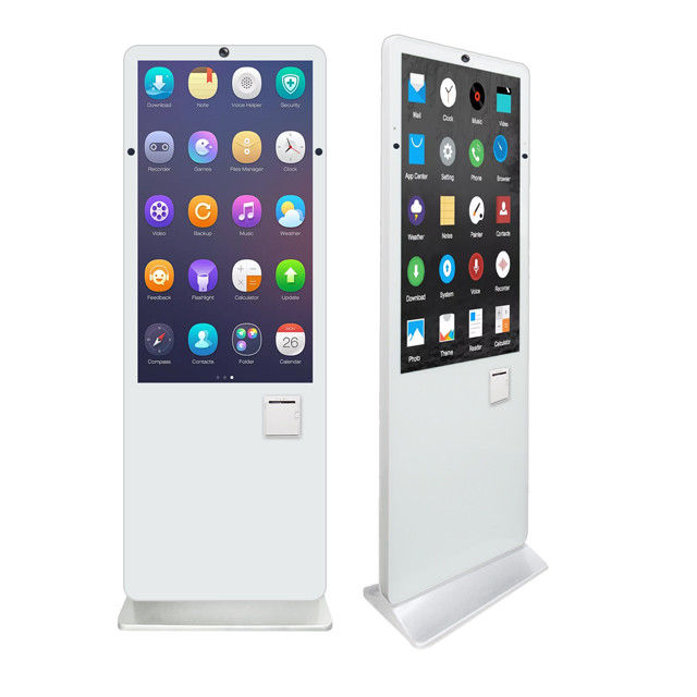 White LCD Touch Screen Display 49 Inch Nano Touch Screen Kiosk With 8MP Camera