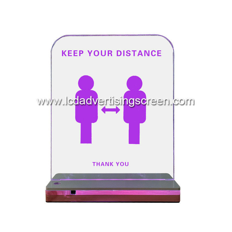 Floor Stand Battery Acrylic Length 20cm Illuminated Led Sign