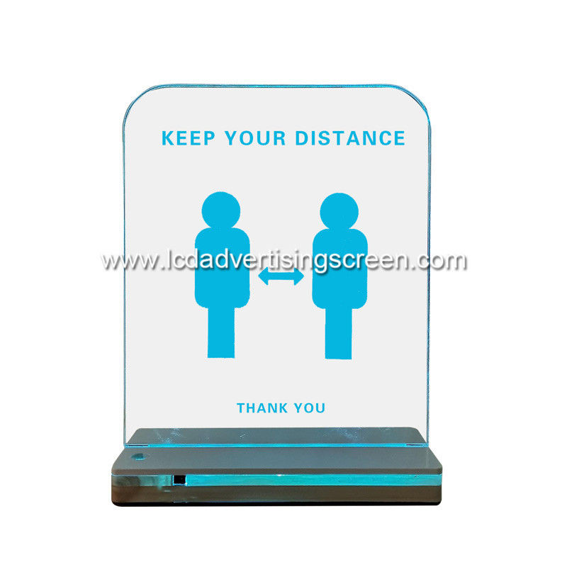 led light warning Rectang Acrylic Distance safety sign  colorful prints Remark bright screen graph distance light sign