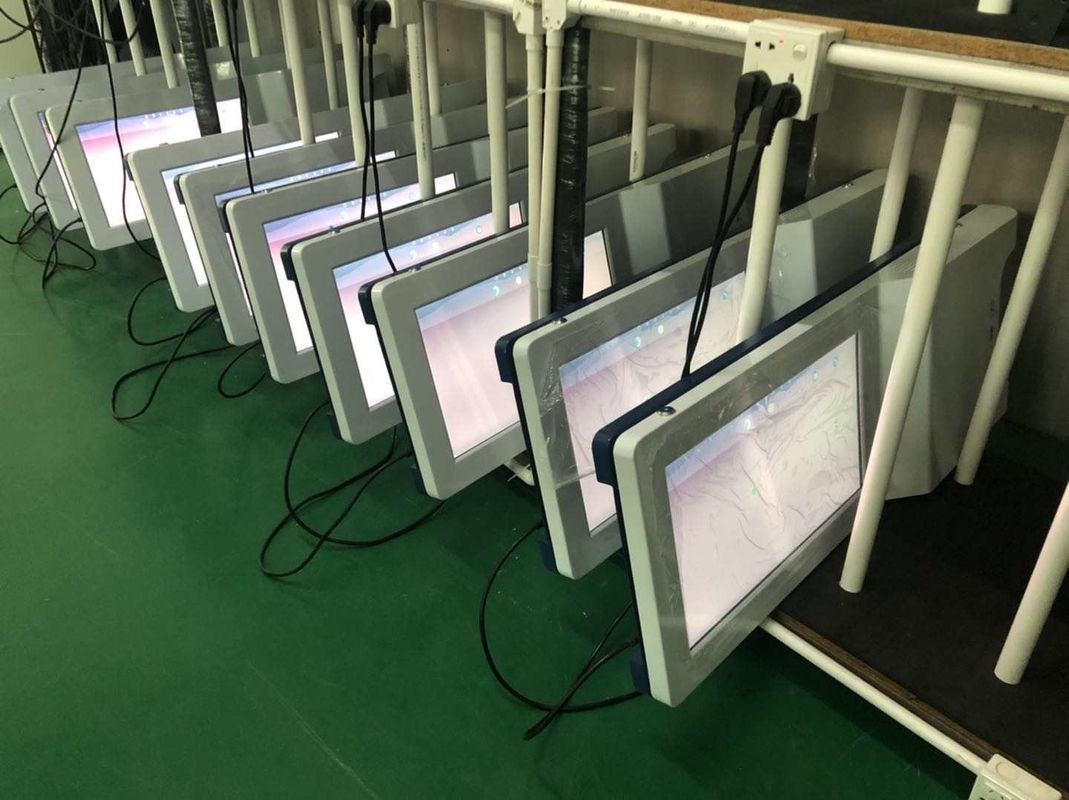 22 Inch Advertising Monitor with Camera IR thermometer 3000ml Hand Clean Gel Dispenser Capacity Count for Restaurant