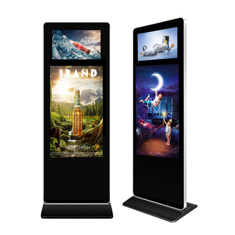 Double Screen Floor Standing Advertising Display For Shopping Mall