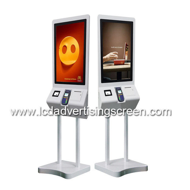 27 Inch Aluminum Frame Self Service Payment Kiosk 350cd/m2 For Restaurant