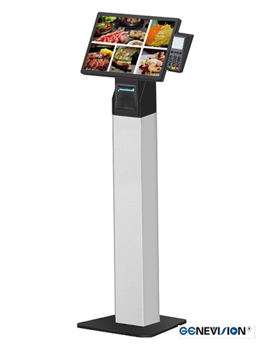 Floor Standing Touch Screen Self Service Payment Kiosk For Restaurants